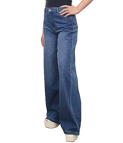 Tractr Blu Wide Leg Mid Rise Denim Jeans