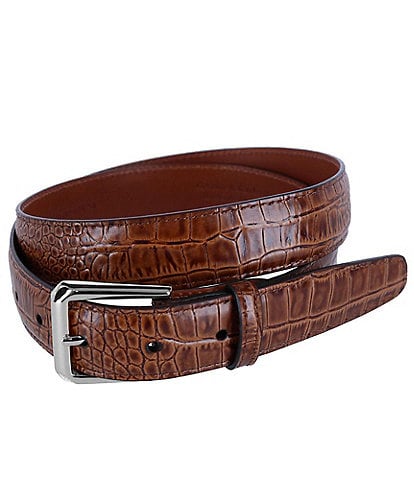 Trafalgar Mock Alligator Embossed Italian Leather Belt