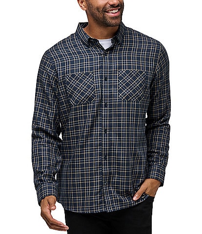 TravisMathew Cloud Flannel Plaid Long Sleeve Woven Shirt