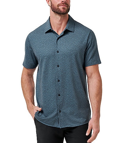 TravisMathew Performance Stretch Featherweight Night Short Sleeve Woven Shirt