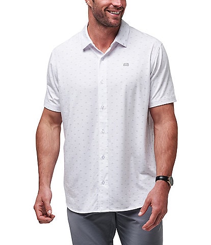 TravisMathew Stretch Set A Course Short Sleeve Woven Shirt