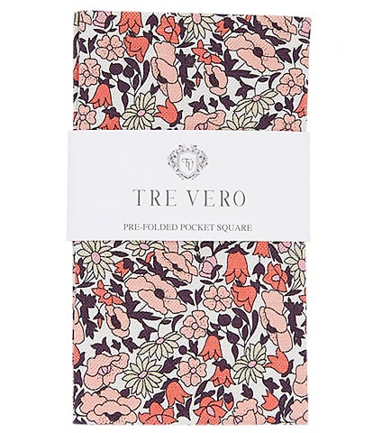 Tre Vero Floral Silk Pocket Square