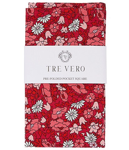 Tre Vero Floral Silk Pocket Square