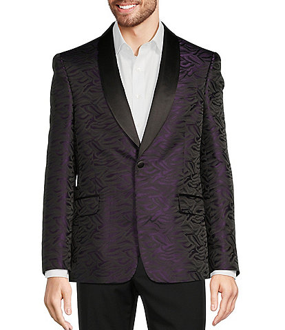Tre Vero Modern Fit Jacquard Pattern Suit Jacket
