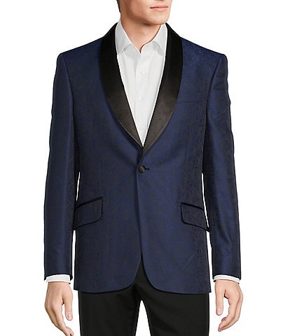 Tre Vero Modern Fit Paisley Jacquard Pattern Suit Jacket