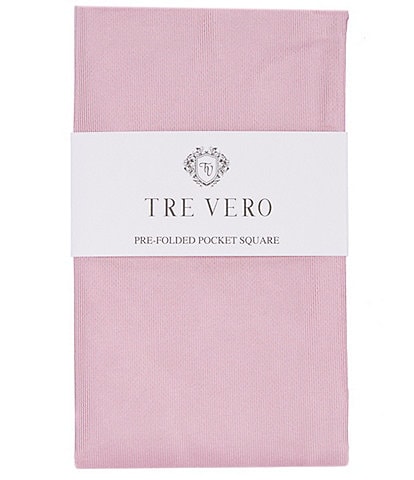 Tre Vero Solid Silk Pre-Folded Pocket Square