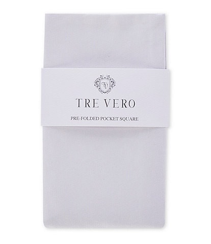 Tre Vero Solid Silk Pre-Folded Pocket Square