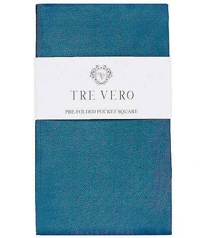 Tre Vero Solid Silk Pre-Folded Pocket Square