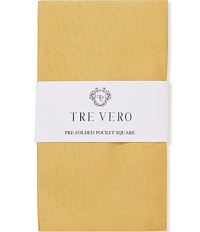Tre Vero Solid Silk Pre-Folded Pocket Square