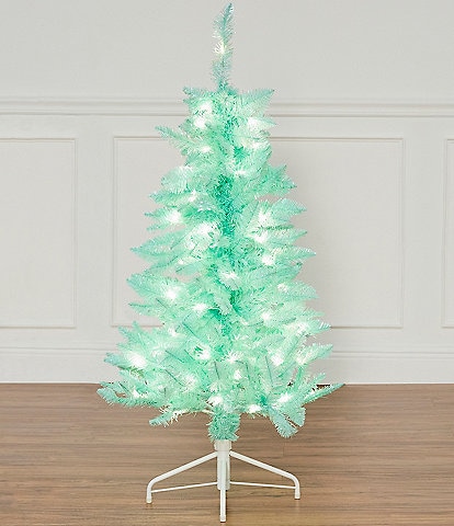Trimsetter 4-ft. Pre-Lit Mint Green Tinsel Christmas Tree