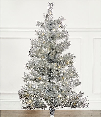 Trimsetter 4-ft. Pre-Lit Silver Tinsel Christmas Tree