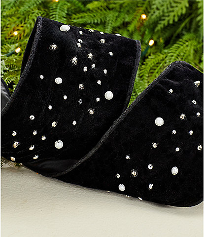 Trimsetter An Elegant Affair Collection Velvet Pearl Embellished Decorative Ribbon