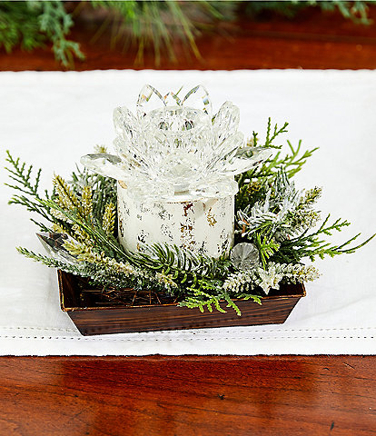 Trimsetter Luxe Lodge Collection Ghost Flower Candle Holder Decor