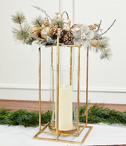 Trimsetter Luxe Lodge Collection Metal Lantern with Hurricane