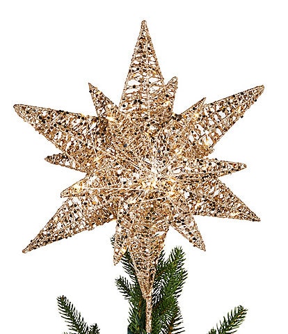 Trimsetter Luxe Lodge Collection Pre-Lit LED Glittered Star Tree Topper