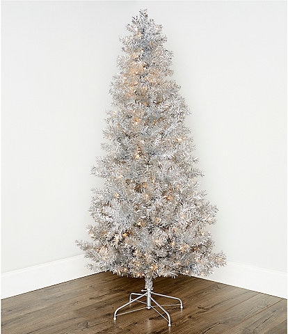 Trimsetter Pre-Lit 7-ft. Silver Tinsel Christmas Tree