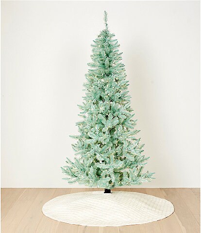 Trimsetter Pre-Lit Aqua Tinsel 7ft. Slim Christmas Tree