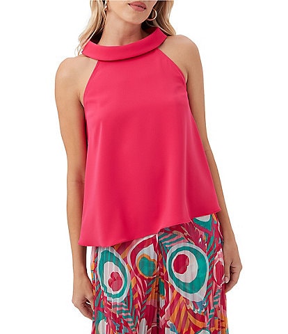 Trina Turk Eze Fold Over Halter Neck Sleeveless Top