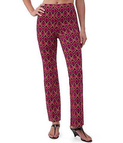 Trina Turk Jacoba Knit Jacquard Torch Print Slim Pull-On Coordinating Pants