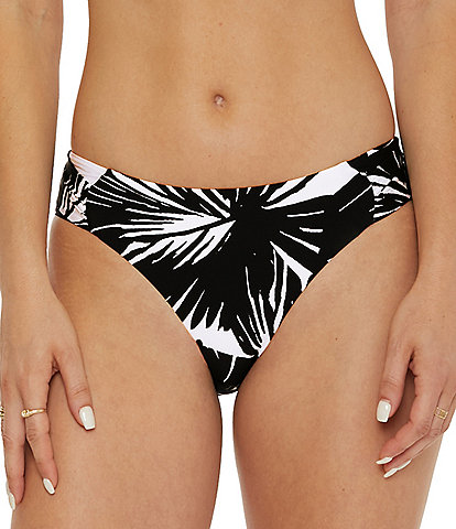 Trina Turk Lennox Leaf Print Tab Side Hipster Swim Bottom