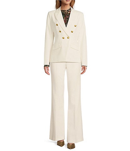 Trina Turk Midlands Luxe Drape Notch Collar Long Sleeve Suiting Jacket & Lancelot 2 Luxe Drape Suiting Flat Front Flare Pant