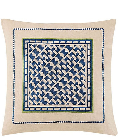 Trina Turk Monticeto Geometric Pattern Embroidered Square Pillow