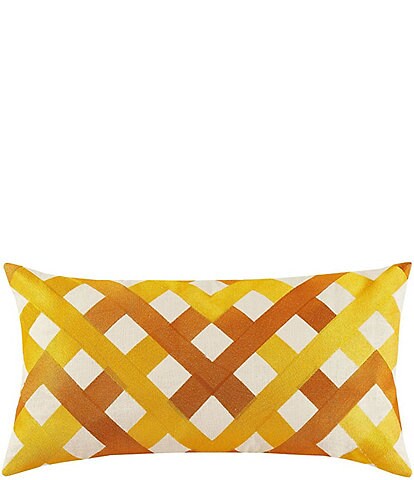 Trina Turk Oceanside Lattice Pattern Embroidered Lumbar Pillow