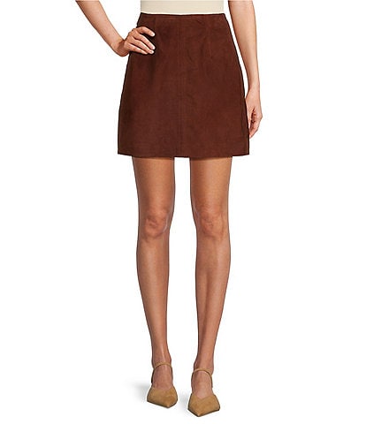 Trina Turk Rico 2 Suede High Waist A-Line Mini Skirt