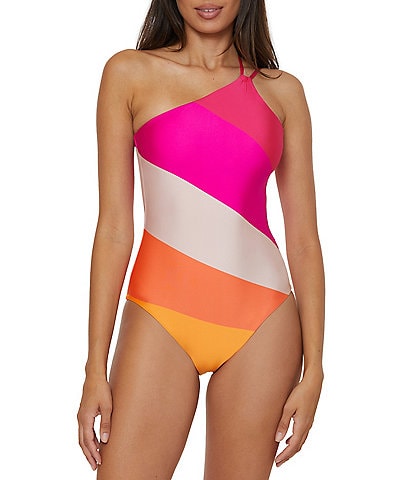 Trina Turk Sunburst One-Shoulder Bandeau One Piece Swimsuit