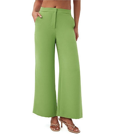 Trina Turk Verity Georgette Mid-Rise Wide Leg Ankle Pants