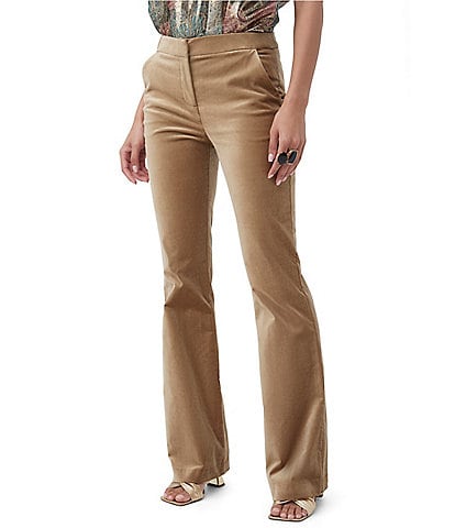 Trina Turk Westport Velveteen Straight Kick-Flare Pant