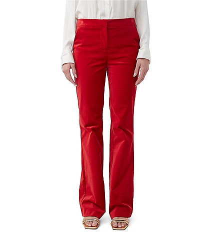 Trina Turk Westport Velveteen Straight Kick-Flare Pant