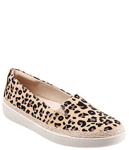 Trotters Accent Cheetah Print Canvas Espadrille Slip-Ons