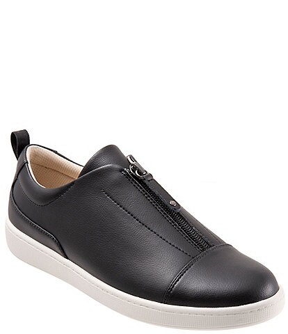 Trotters Anika Leather Zip Front Sneakers