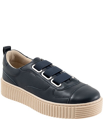 Trotters Bliss Leather Slip On Platform Sneakers