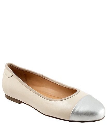 Trotters Clara Leather Cap Toe Flats