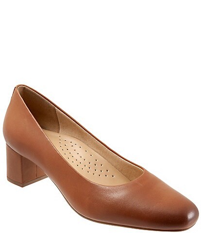 Trotters Doris Leather Block Heel Pumps | Dillard's