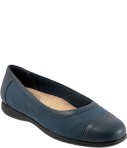 Trotters Delmara Nubuck Suede Cap Toe Slip On Flats