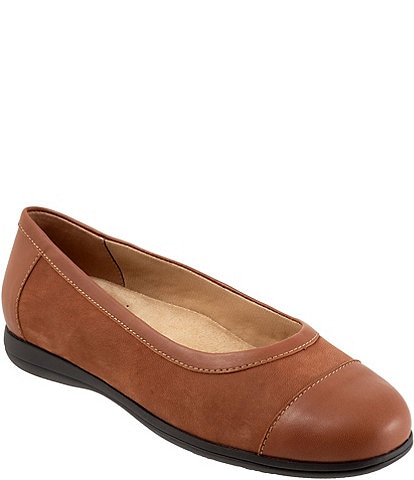 Trotters Delmara Nubuck Suede Cap Toe Slip On Flats