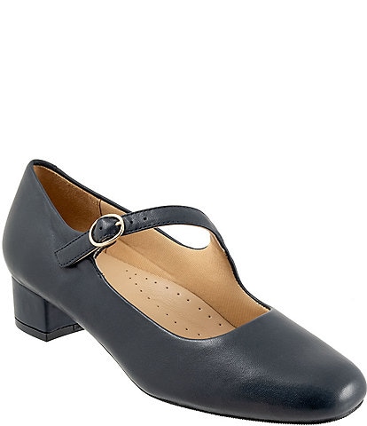 Trotters Desna Leather Asymmetrical Mary Jane Pumps