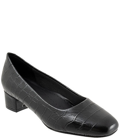 Trotters Dream Crocodile Embossed Leather Pumps