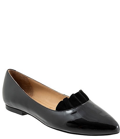 Trotters Elsie Patent Leather Ruffle Flats