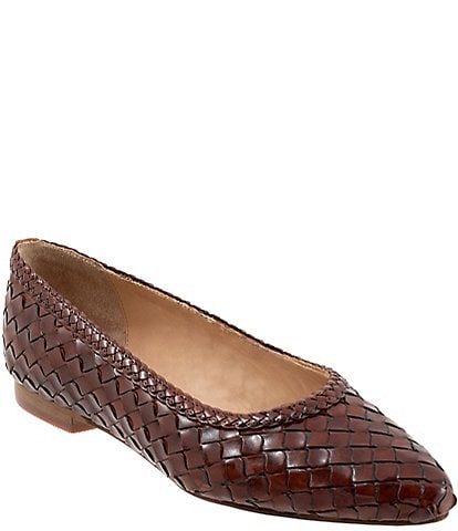 Trotters Emmie Woven Leather Flats