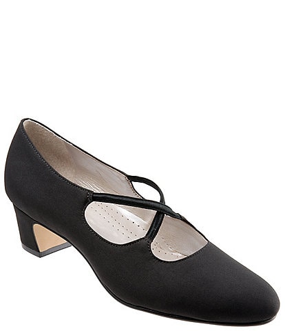 Forstå and tør Trotters Jamie Leather Crossover Band Block Heel Pumps | Dillard's