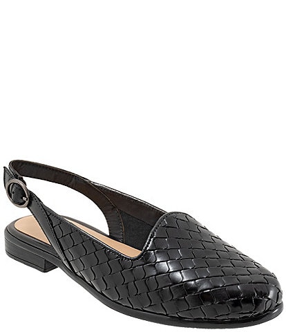 Trotters Lea Woven Leather Sling Flats
