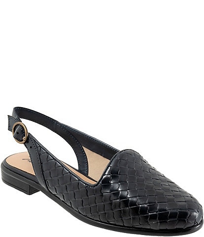 Trotters Lea Woven Leather Sling Flats