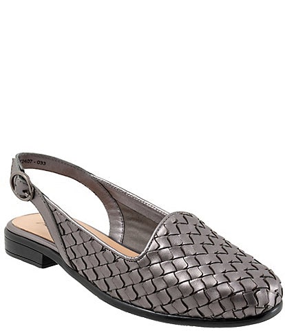 Trotters Lea Woven Leather Sling Flats