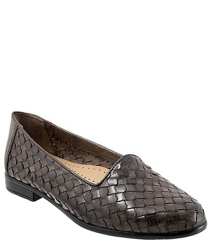 Trotters Lizette Leather Woven Loafers
