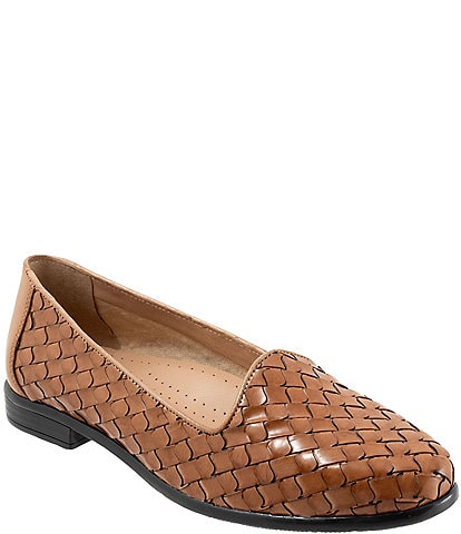 Trotters Lizette Leather Woven Loafers