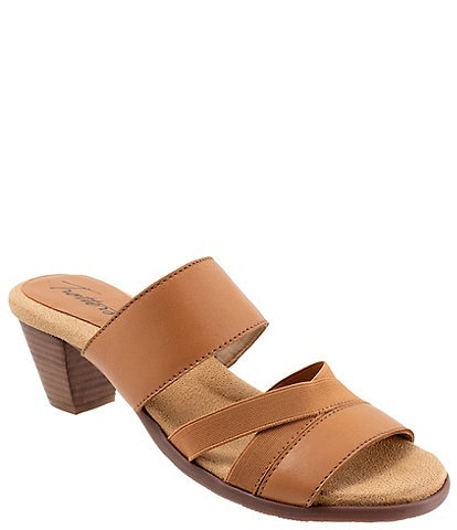 Trotters Maxine Leather Stretch Strap Slides